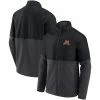 Men's Fanatics Branded Black/Heathered Charcoal Minnesota Golden Gophers Durable Raglan Full-Zip Jacket