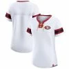 Women's Fanatics Branded White San Francisco 49ers Sunday Best Lace-Up T-Shirt