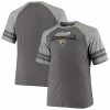 Men's Fanatics Branded Charcoal/Heathered Gray Jacksonville Jaguars Big & Tall Two-Stripe Tri-Blend Raglan T-Shirt -Metaverse shop unnamed file 10039