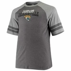 Men's Fanatics Branded Charcoal/Heathered Gray Jacksonville Jaguars Big & Tall Two-Stripe Tri-Blend Raglan T-Shirt -Metaverse shop unnamed file 10040
