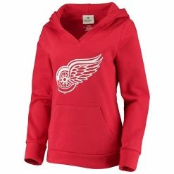 Women's Fanatics Branded Red Detroit Red Wings Primary Team Logo Fleece V-Neck Pullover Hoodie -Metaverse shop unnamed file 10047