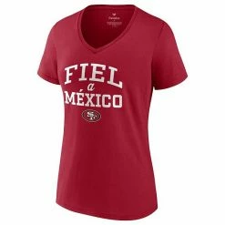 Women's Fanatics Branded Scarlet San Francisco 49ers Fiel A Mexico V-Neck T-Shirt -Metaverse shop unnamed file 10067