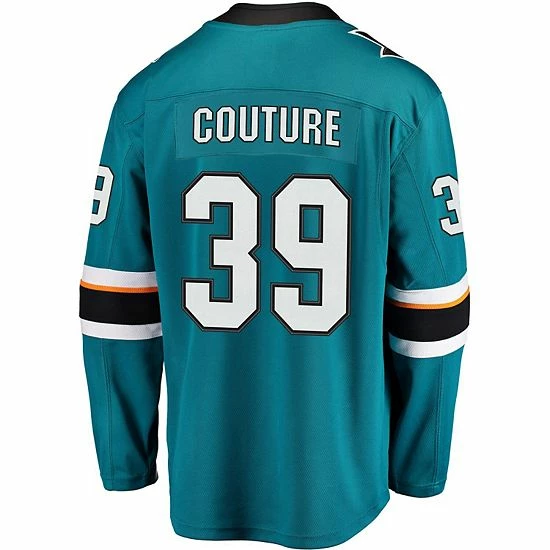 Men's Fanatics Branded Logan Couture Teal San Jose Sharks Home Premier Breakaway Player Jersey 6 Men's Fanatics Branded Logan Couture Teal San Jose Sharks Home Premier Breakaway Player Jersey - Image 4