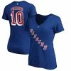Women's Fanatics Branded Artemi Panarin Blue New York Rangers Authentic Stack Name & Number V-Neck T-Shirt