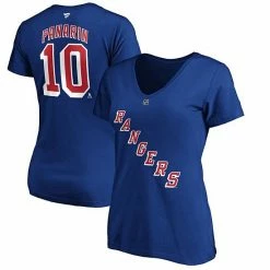 Women's Fanatics Branded Artemi Panarin Blue New York Rangers Authentic Stack Name & Number V-Neck T-Shirt