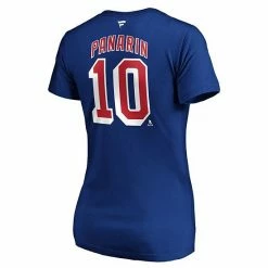 Women's Fanatics Branded Artemi Panarin Blue New York Rangers Authentic Stack Name & Number V-Neck T-Shirt -Metaverse shop unnamed file 10174
