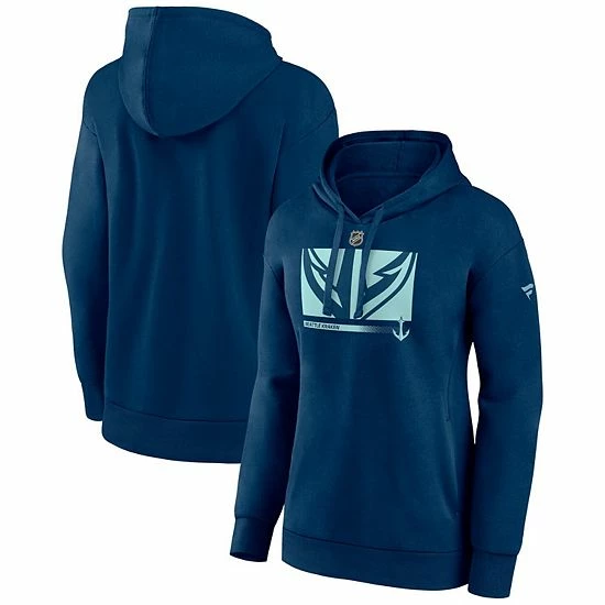 Women's Fanatics Branded Deep Sea Blue Seattle Kraken Authentic Pro Core Collection Secondary Logo V-Neck Pullover Hoodie 3 Women's Fanatics Branded Deep Sea Blue Seattle Kraken Authentic Pro Core Collection Secondary Logo V-Neck Pullover Hoodie