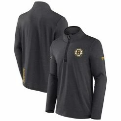 Men's Fanatics Branded Heather Charcoal Boston Bruins Authentic Pro Rink Quarter-Zip Jacket -Metaverse shop unnamed file 102