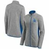 Women's Fanatics Branded Heathered Charcoal Los Angeles Dodgers Primary Logo Fleece Full-Zip Jacket -Metaverse shop unnamed file 10201
