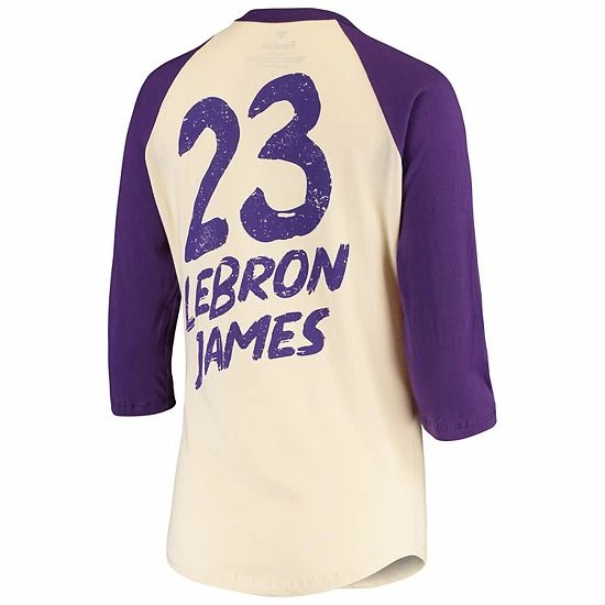 Women's Fanatics Branded LeBron James Cream Los Angeles Lakers Raglan 3/4-Sleeve T-Shirt Women's Fanatics Branded LeBron James Cream Los Angeles Lakers Raglan 3/4-Sleeve T-Shirt -Metaverse shop unnamed file 10214