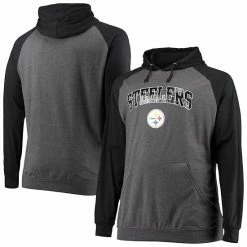 Men's Fanatics Branded Black/Heathered Charcoal Pittsburgh Steelers Big & Tall Lightweight Raglan Pullover Hoodie 3 Men's Fanatics Branded Black/Heathered Charcoal Pittsburgh Steelers Big & Tall Lightweight Raglan Pullover Hoodie -Metaverse shop unnamed file 1022