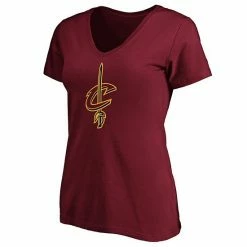Women's Fanatics Branded Wine Cleveland Cavaliers Primary Logo Team V-Neck T-Shirt -Metaverse shop unnamed file 10222