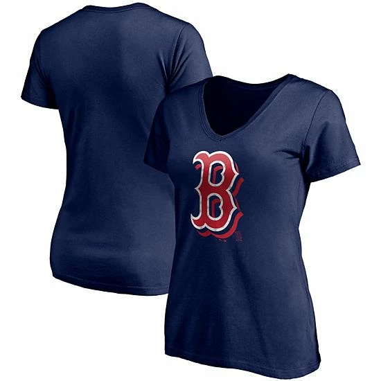 Women's Fanatics Branded Navy Boston Red Sox Red White & Team V-Neck T-Shirt 4 Women's Fanatics Branded Navy Boston Red Sox Red White & Team V-Neck T-Shirt - Image 2