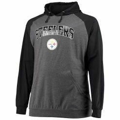 Men's Fanatics Branded Black/Heathered Charcoal Pittsburgh Steelers Big & Tall Lightweight Raglan Pullover Hoodie 4 Men's Fanatics Branded Black/Heathered Charcoal Pittsburgh Steelers Big & Tall Lightweight Raglan Pullover Hoodie -Metaverse shop unnamed file 1023