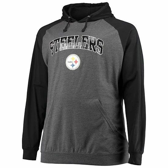 Men's Fanatics Branded Black/Heathered Charcoal Pittsburgh Steelers Big & Tall Lightweight Raglan Pullover Hoodie Men's Fanatics Branded Black/Heathered Charcoal Pittsburgh Steelers Big & Tall Lightweight Raglan Pullover Hoodie -Metaverse shop unnamed file 1023