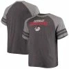 Men's Fanatics Branded Black/Heathered Gray Arizona Cardinals Big & Tall Throwback 2-Stripe Raglan T-Shirt -Metaverse shop unnamed file 10297
