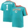 Men's Fanatics Branded Tua Tagovailoa Aqua Miami Dolphins Big & Tall Sleeve Panel Player Name & Number T-Shirt -Metaverse shop unnamed file 1033