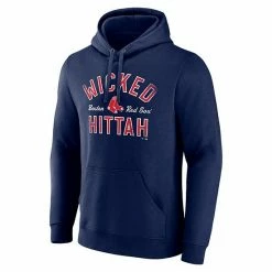 Men's Fanatics Branded Navy Boston Red Sox Hometown Collection Wicked Hit Fitted Pullover Hoodie -Metaverse shop unnamed file 10397