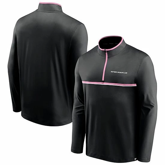 Men's Fanatics Branded Black Inter Miami CF Lineup Quarter-Zip Jacket 3 Men's Fanatics Branded Black Inter Miami CF Lineup Quarter-Zip Jacket