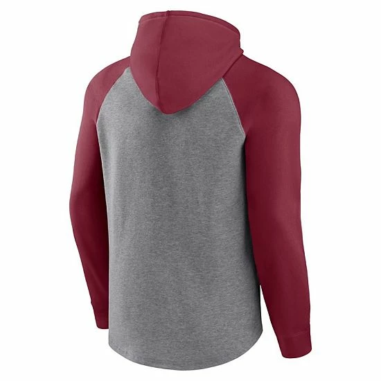 Men's Fanatics Branded Heathered Gray/Cardinal Arizona Cardinals By Design Raglan Pullover Hoodie 6 Men's Fanatics Branded Heathered Gray/Cardinal Arizona Cardinals By Design Raglan Pullover Hoodie - Image 4
