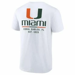 Men's Fanatics Branded White Miami Hurricanes Game Day 2-Hit T-Shirt -Metaverse shop unnamed file 10432