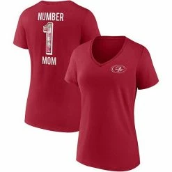 Women's Fanatics Branded Scarlet San Francisco 49ers Team Mother's Day V-Neck T-Shirt -Metaverse shop unnamed file 10434