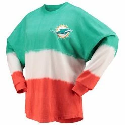 Women's Fanatics Branded Aqua/White Miami Dolphins Ombre Long Sleeve T-Shirt -Metaverse shop unnamed file 10442