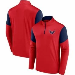 Men's Fanatics Branded Red Washington Capitals Logo Quarter-Zip Jacket -Metaverse shop unnamed file 10494