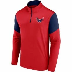 Men's Fanatics Branded Red Washington Capitals Logo Quarter-Zip Jacket -Metaverse shop unnamed file 10495