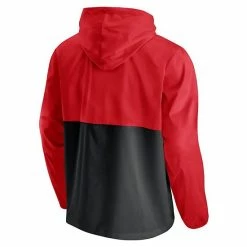 Men's Fanatics Branded Red/Black Houston Rockets Anorak Block Party Windbreaker Half-Zip Hoodie Jacket -Metaverse shop unnamed file 10508