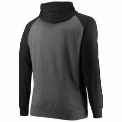 Men's Fanatics Branded Black/Heathered Charcoal Cincinnati Bengals Big & Tall Lightweight Raglan Pullover Hoodie -Metaverse shop unnamed file 1052
