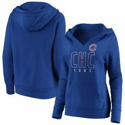 Women's Fanatics Branded Royal Chicago Cubs Scoreboard V-Neck Pullover Hoodie