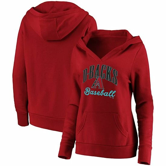 Women's Fanatics Branded Red Arizona Diamondbacks Victory Script Crossover Neck Pullover Hoodie 4 Women's Fanatics Branded Red Arizona Diamondbacks Victory Script Crossover Neck Pullover Hoodie - Image 2