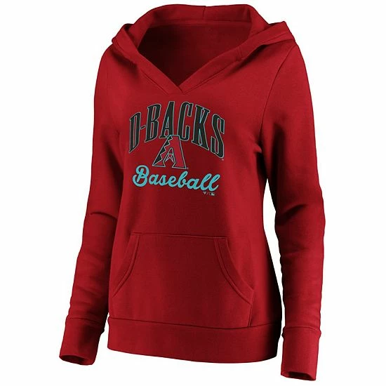 Women's Fanatics Branded Red Arizona Diamondbacks Victory Script Crossover Neck Pullover Hoodie 5 Women's Fanatics Branded Red Arizona Diamondbacks Victory Script Crossover Neck Pullover Hoodie - Image 3