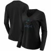 Women's Fanatics Branded Black Miami Marlins Core Team Long Sleeve V-Neck T-Shirt -Metaverse shop unnamed file 10646