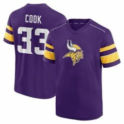 Men's Fanatics Branded Dalvin Cook Purple Minnesota Vikings Hashmark Name & Number V-Neck T-Shirt -Metaverse shop unnamed file 1067