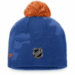 Women's Fanatics Branded Royal/Orange New York Islanders Authentic Pro Team Locker Room Beanie With Pom -Metaverse shop unnamed file 10692