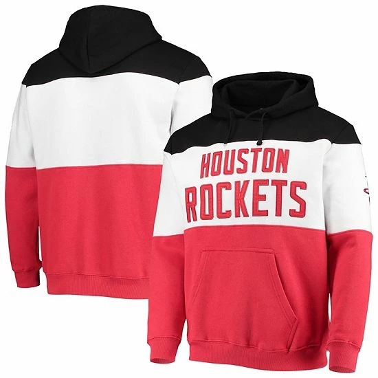 Men's Fanatics Branded Black/Red Houston Rockets Colorblock Wordmark Pullover Hoodie Men's Fanatics Branded Black/Red Houston Rockets Colorblock Wordmark Pullover Hoodie -Metaverse shop unnamed file 10693
