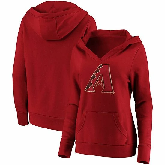 Women's Fanatics Branded Red Arizona Diamondbacks Core Team Crossover V-Neck Pullover Hoodie Women's Fanatics Branded Red Arizona Diamondbacks Core Team Crossover V-Neck Pullover Hoodie -Metaverse shop unnamed file 10697