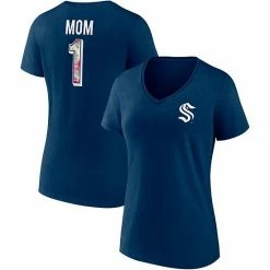 Women's Fanatics Branded Deep Sea Blue Seattle Kraken Team Mother's Day V-Neck T-Shirt -Metaverse shop unnamed file 10745