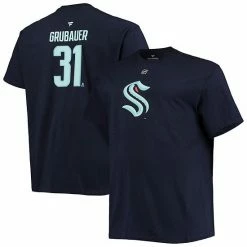 Men's Fanatics Branded Philipp Grubauer Deep Sea Blue Seattle Kraken Big & Tall Name & Number T-Shirt -Metaverse shop unnamed file 10754