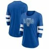 Women's Fanatics Branded Heathered Royal/White Toronto Maple Leafs Full Shield 3/4-Sleeve Tri-Blend Raglan Scoop Neck T-Shirt -Metaverse shop unnamed file 10771