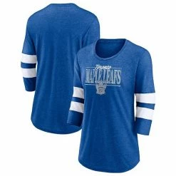 Women's Fanatics Branded Heathered Royal/White Toronto Maple Leafs Full Shield 3/4-Sleeve Tri-Blend Raglan Scoop Neck T-Shirt 3 Women's Fanatics Branded Heathered Royal/White Toronto Maple Leafs Full Shield 3/4-Sleeve Tri-Blend Raglan Scoop Neck T-Shirt -Metaverse shop unnamed file 10772