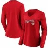 Women's Fanatics Branded Red Washington Nationals Core Team Lockup Long Sleeve V-Neck T-Shirt -Metaverse shop unnamed file 10779