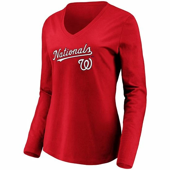 Women's Fanatics Branded Red Washington Nationals Core Team Lockup Long Sleeve V-Neck T-Shirt Women's Fanatics Branded Red Washington Nationals Core Team Lockup Long Sleeve V-Neck T-Shirt -Metaverse shop unnamed file 10781