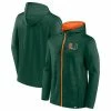 Men's Fanatics Branded Green Miami Hurricanes Ball Carrier Full-Zip Hoodie -Metaverse shop unnamed file 10796