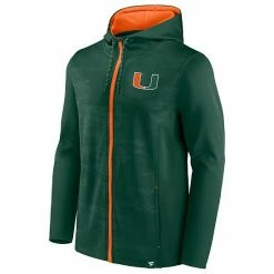 Men's Fanatics Branded Green Miami Hurricanes Ball Carrier Full-Zip Hoodie -Metaverse shop unnamed file 10798