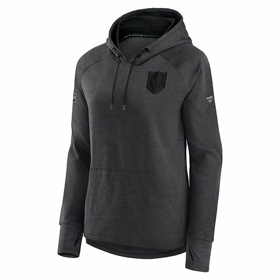 Women's Fanatics Branded Heather Charcoal Vegas Golden Knights Authentic Pro Road Performance Raglan Pullover Hoodie 5 Women's Fanatics Branded Heather Charcoal Vegas Golden Knights Authentic Pro Road Performance Raglan Pullover Hoodie - Image 3