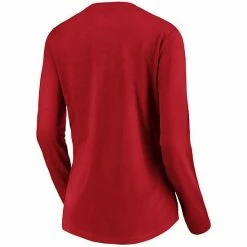 Women's Fanatics Branded Red Arizona Diamondbacks Victory Script V-Neck Long Sleeve T-Shirt -Metaverse shop unnamed file 10842