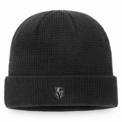 Men's Fanatics Branded Black Vegas Golden Knights Authentic Pro Black Ice Cuffed Knit Hat